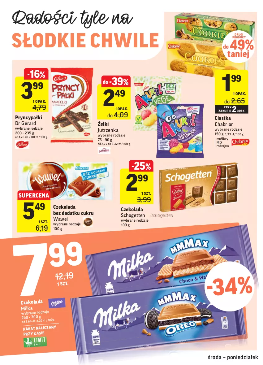 Gazetka promocyjna Intermarche - Promocje - ważna 05.05 do 10.05.2021 - strona 26 - produkty: Chabrior, Ciastka, Czekolada, Dr Gerard, Jutrzenka, Milka, Schogetten, Wawel