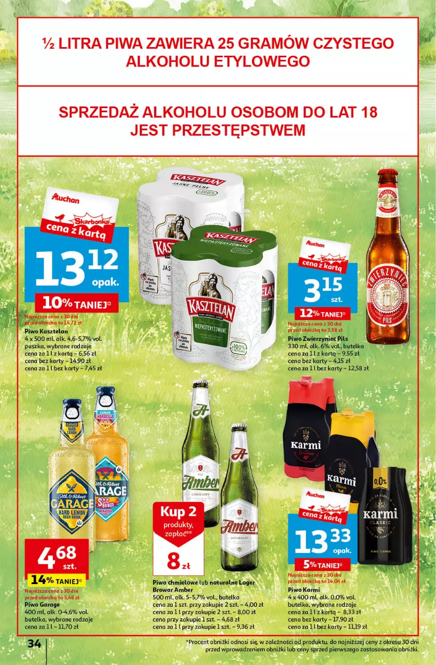 Gazetka promocyjna Auchan - Wielkanoc z najlepszej cenie! Część 2. Hipermarket Auchan - ważna 21.03 do 30.03.2024 - strona 34 - produkty: Gra, Karmi, Kasztelan, Piwa, Piwo