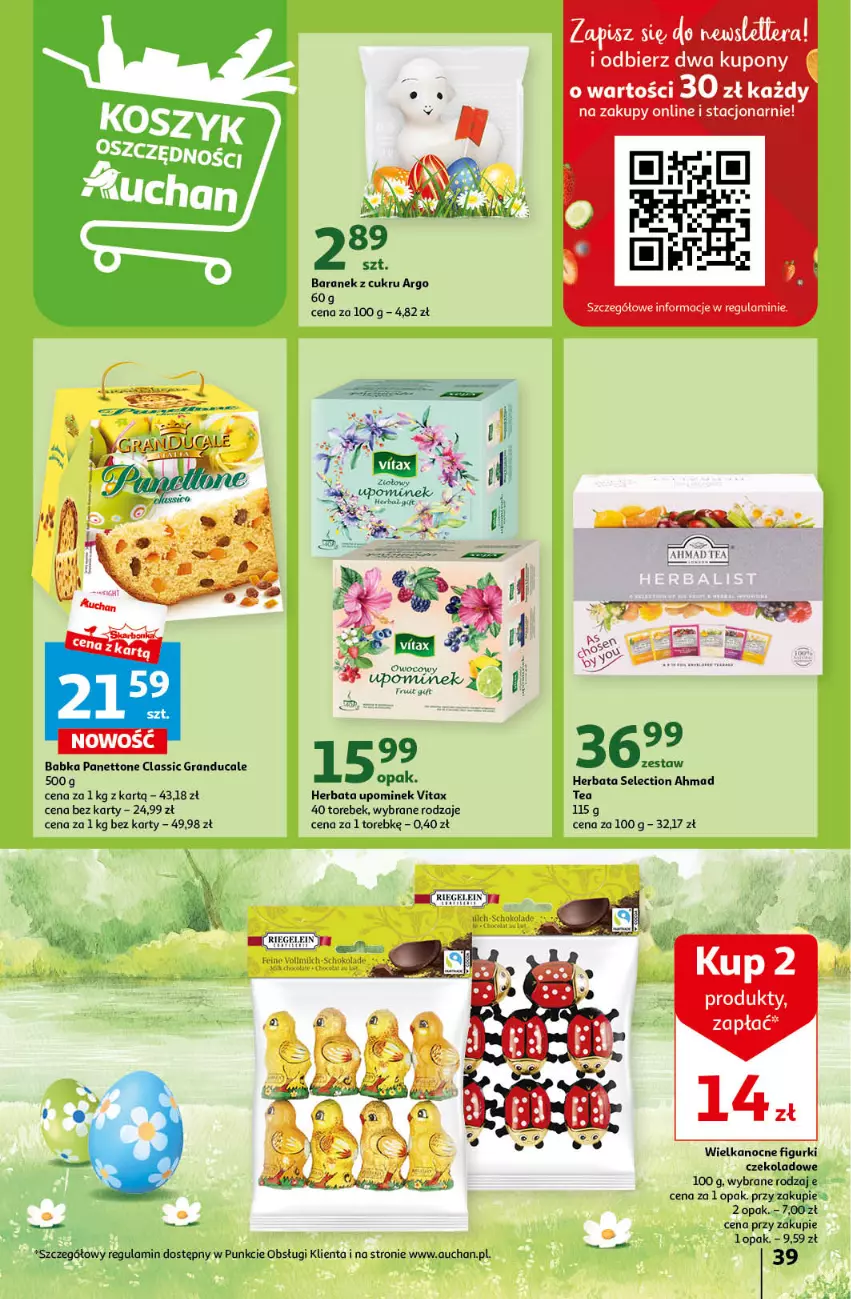 Gazetka promocyjna Auchan - Wielkanoc z najlepszej cenie! Część 2. Hipermarket Auchan - ważna 21.03 do 30.03.2024 - strona 39 - produkty: Babka, Fa, Gra, Herbata, Vitax