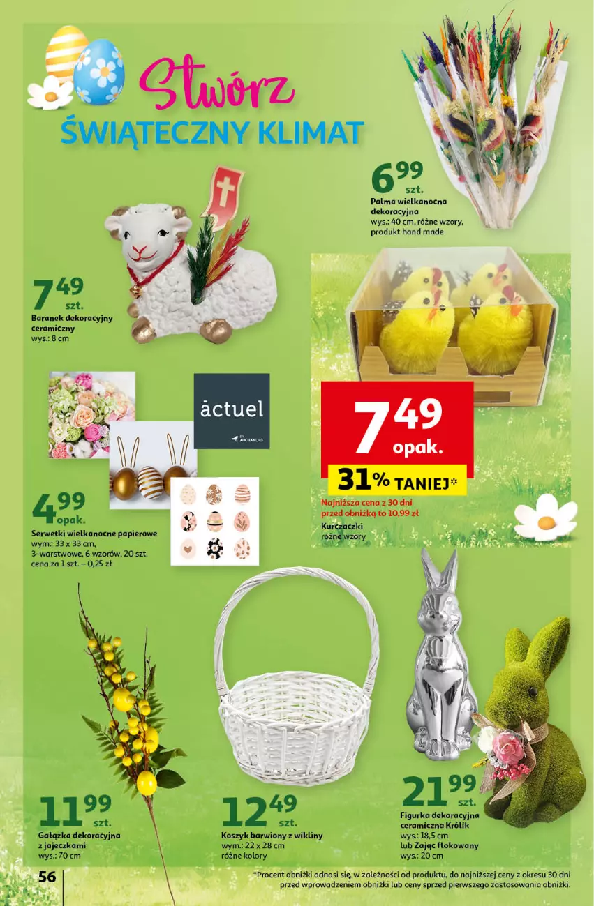 Gazetka promocyjna Auchan - Wielkanoc z najlepszej cenie! Część 2. Hipermarket Auchan - ważna 21.03 do 30.03.2024 - strona 56 - produkty: Kosz, Królik, Papier, Ser, Serwetki