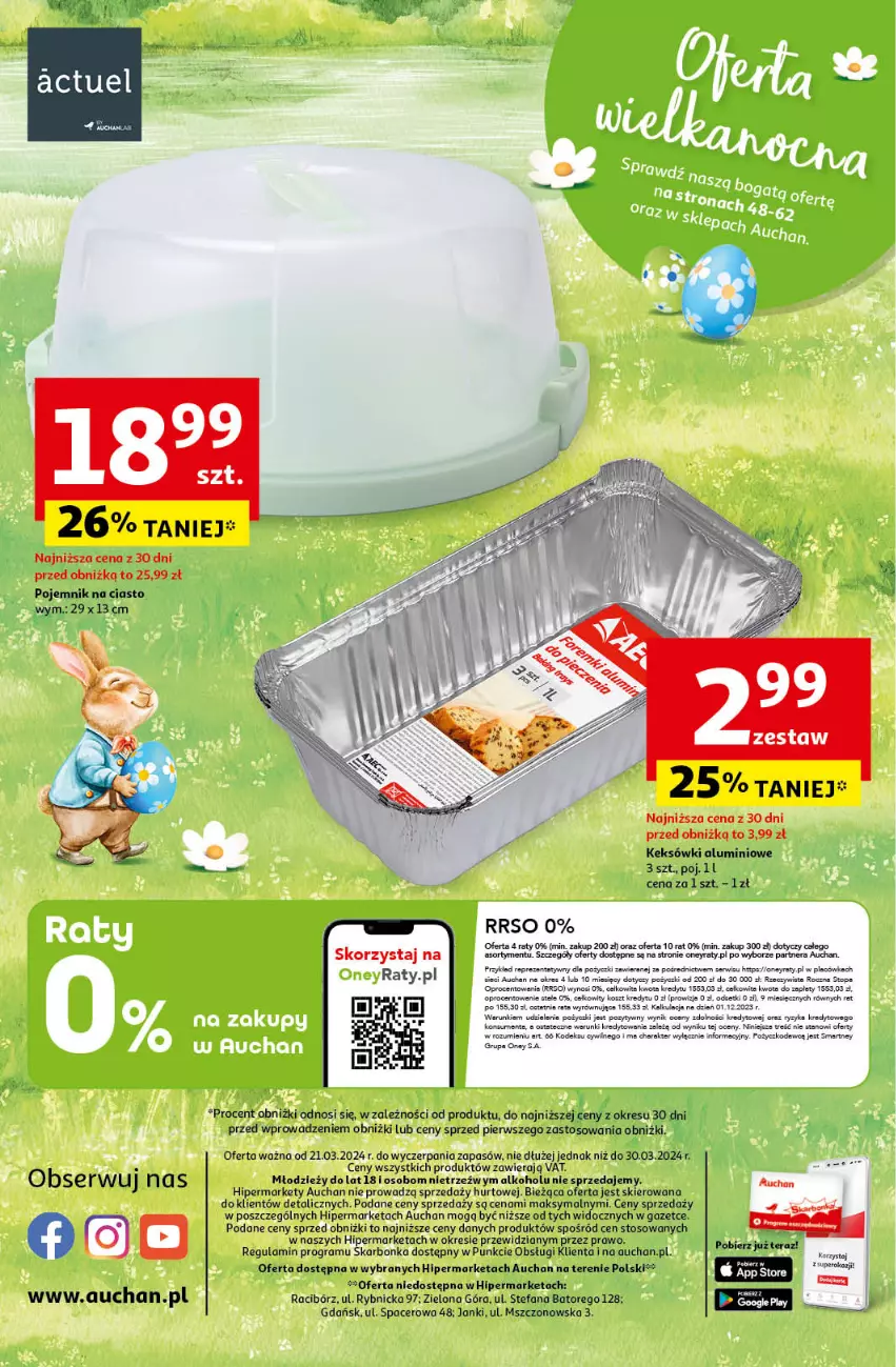 Gazetka promocyjna Auchan - Wielkanoc z najlepszej cenie! Część 2. Hipermarket Auchan - ważna 21.03 do 30.03.2024 - strona 62 - produkty: Acer, Fa, Gra, Pojemnik, Pojemnik na ciasto, Ser, Top