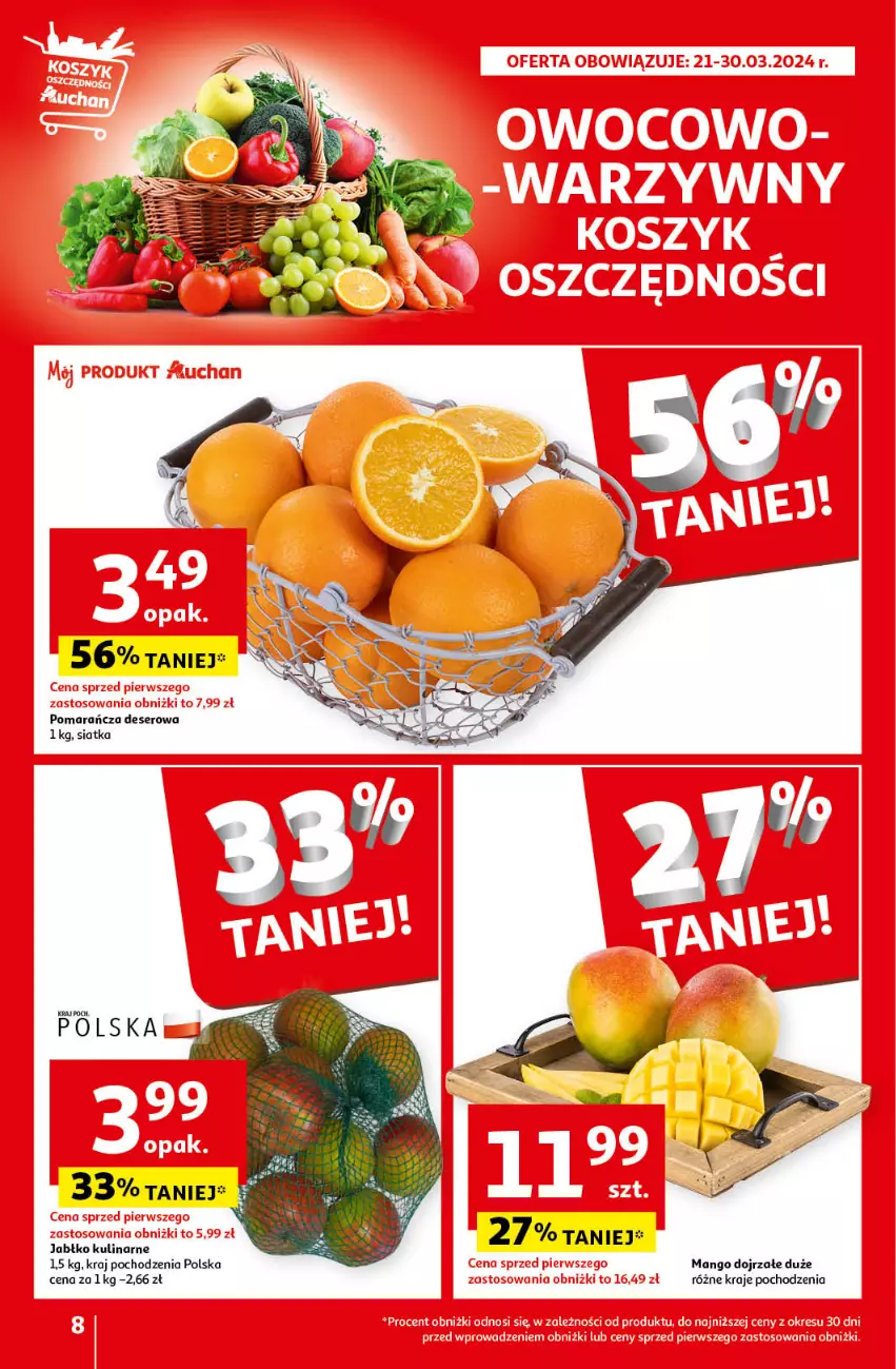 Gazetka promocyjna Auchan - Wielkanoc z najlepszej cenie! Część 2. Hipermarket Auchan - ważna 21.03 do 30.03.2024 - strona 8 - produkty: Deser, Mango, Ser, Siatka