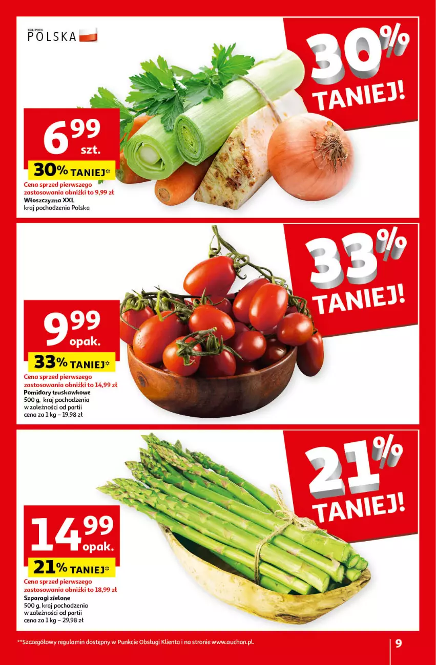 Gazetka promocyjna Auchan - Wielkanoc z najlepszej cenie! Część 2. Hipermarket Auchan - ważna 21.03 do 30.03.2024 - strona 9 - produkty: Pomidory