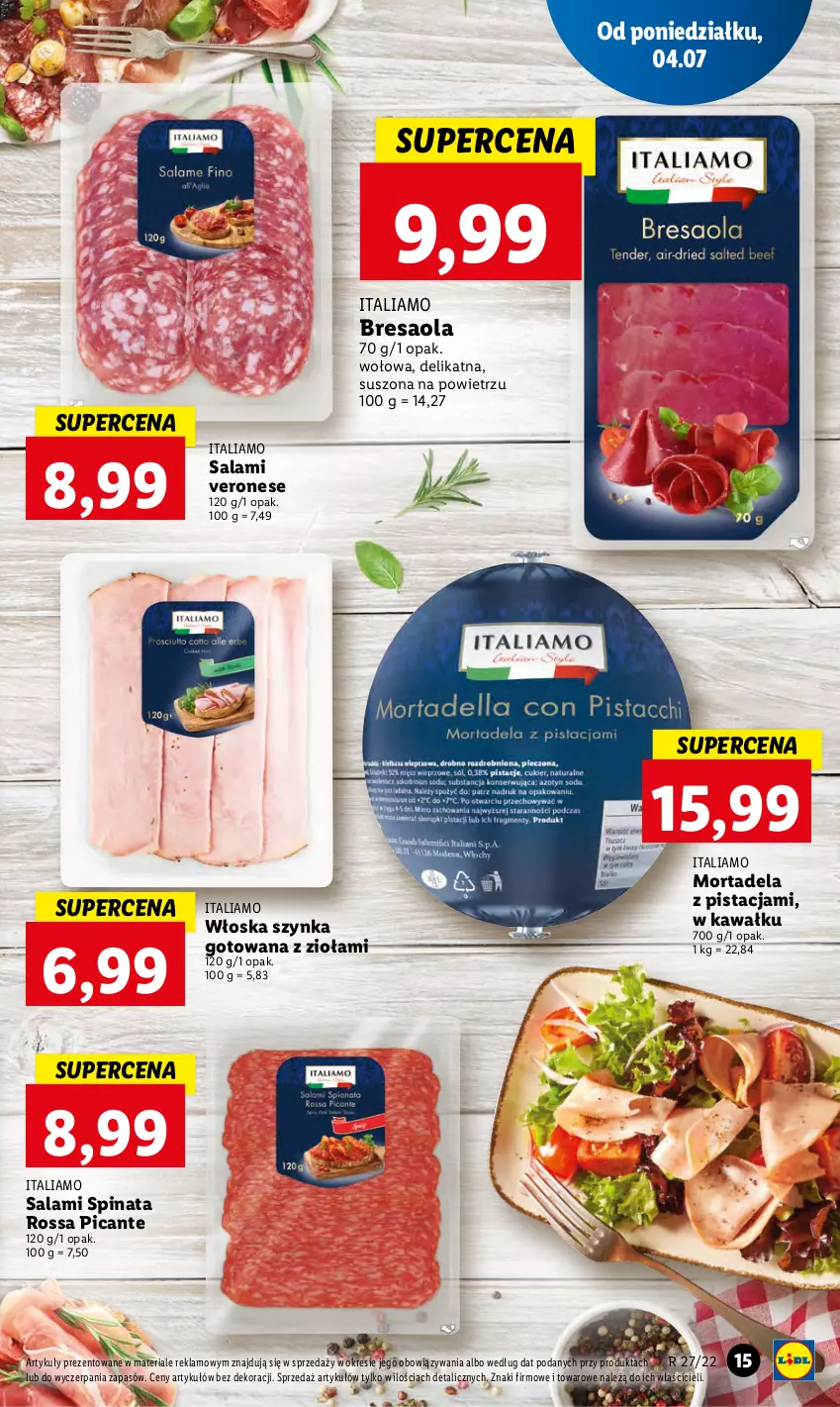 Gazetka promocyjna Lidl - GAZETKA - ważna 04.07 do 06.07.2022 - strona 15 - produkty: Bresaola, Kawa, Salami, Szynka