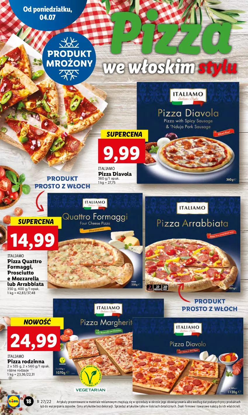 Gazetka promocyjna Lidl - GAZETKA - ważna 04.07 do 06.07.2022 - strona 18 - produkty: Maggi, Mozzarella, Pizza, Prosciutto