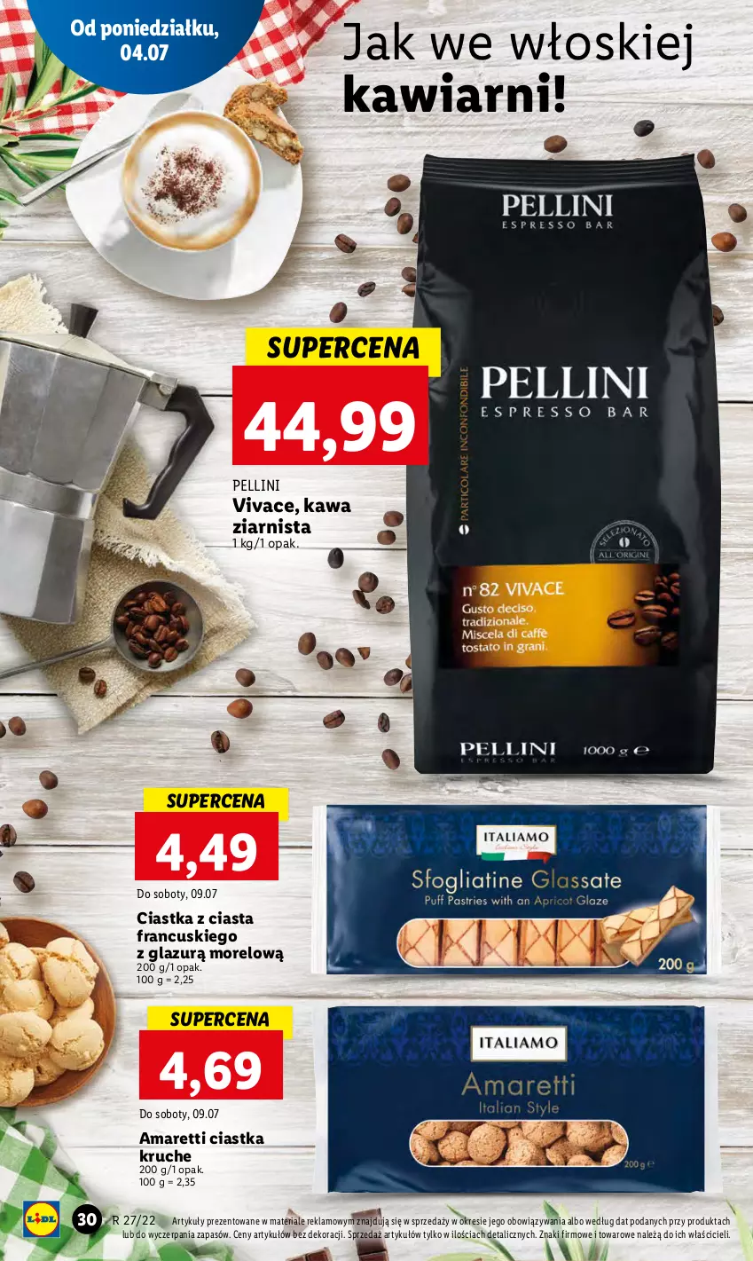 Gazetka promocyjna Lidl - GAZETKA - ważna 04.07 do 06.07.2022 - strona 30 - produkty: Ciastka, Kawa, Kawa ziarnista, Lazur