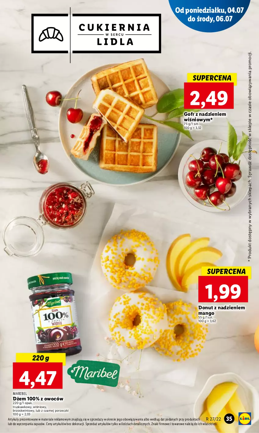 Gazetka promocyjna Lidl - GAZETKA - ważna 04.07 do 06.07.2022 - strona 35 - produkty: Donut, Dżem, Mango, Por