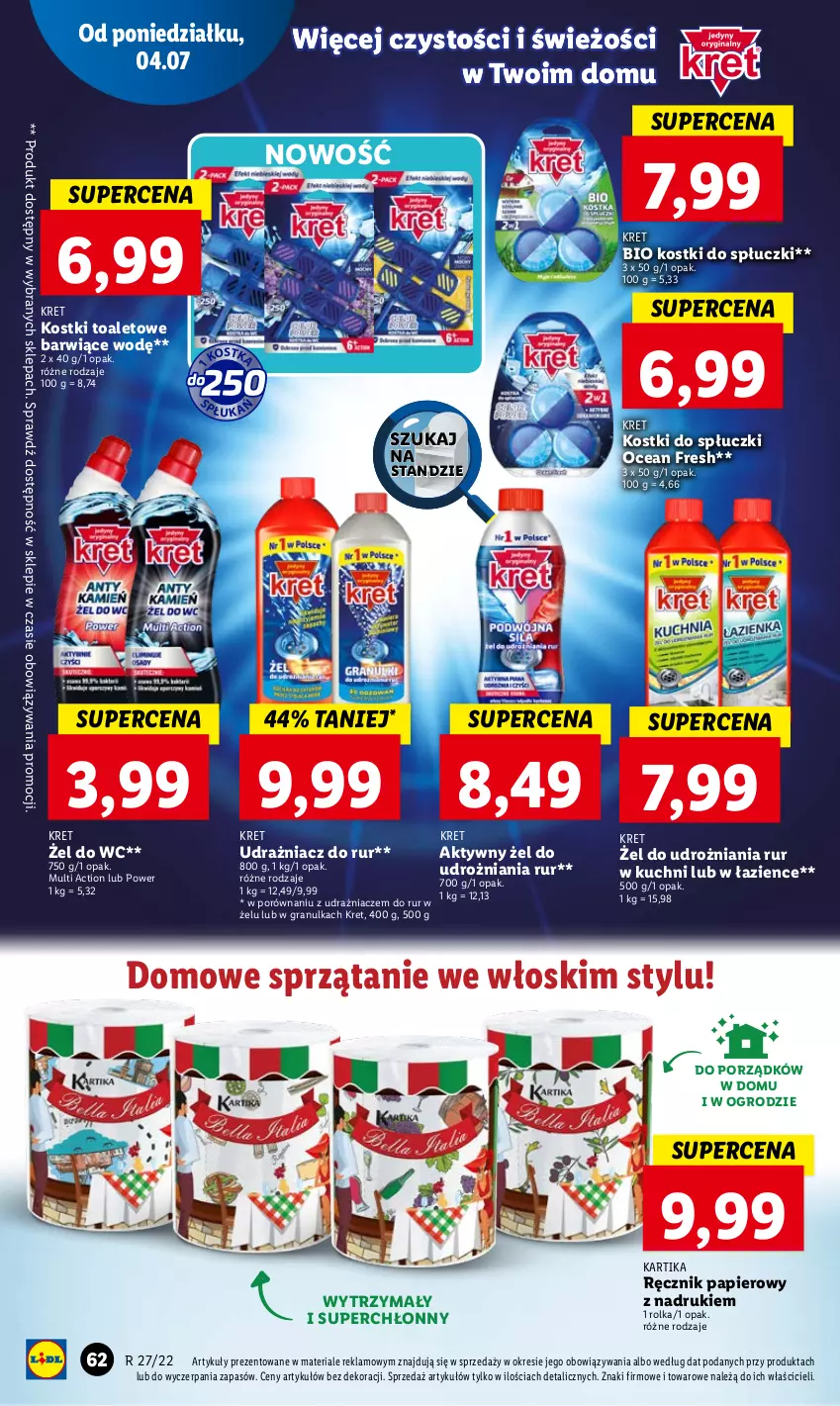 Gazetka promocyjna Lidl - GAZETKA - ważna 04.07 do 06.07.2022 - strona 62 - produkty: Gra, Kret, Papier, Por, Ręcznik, Sprzątanie