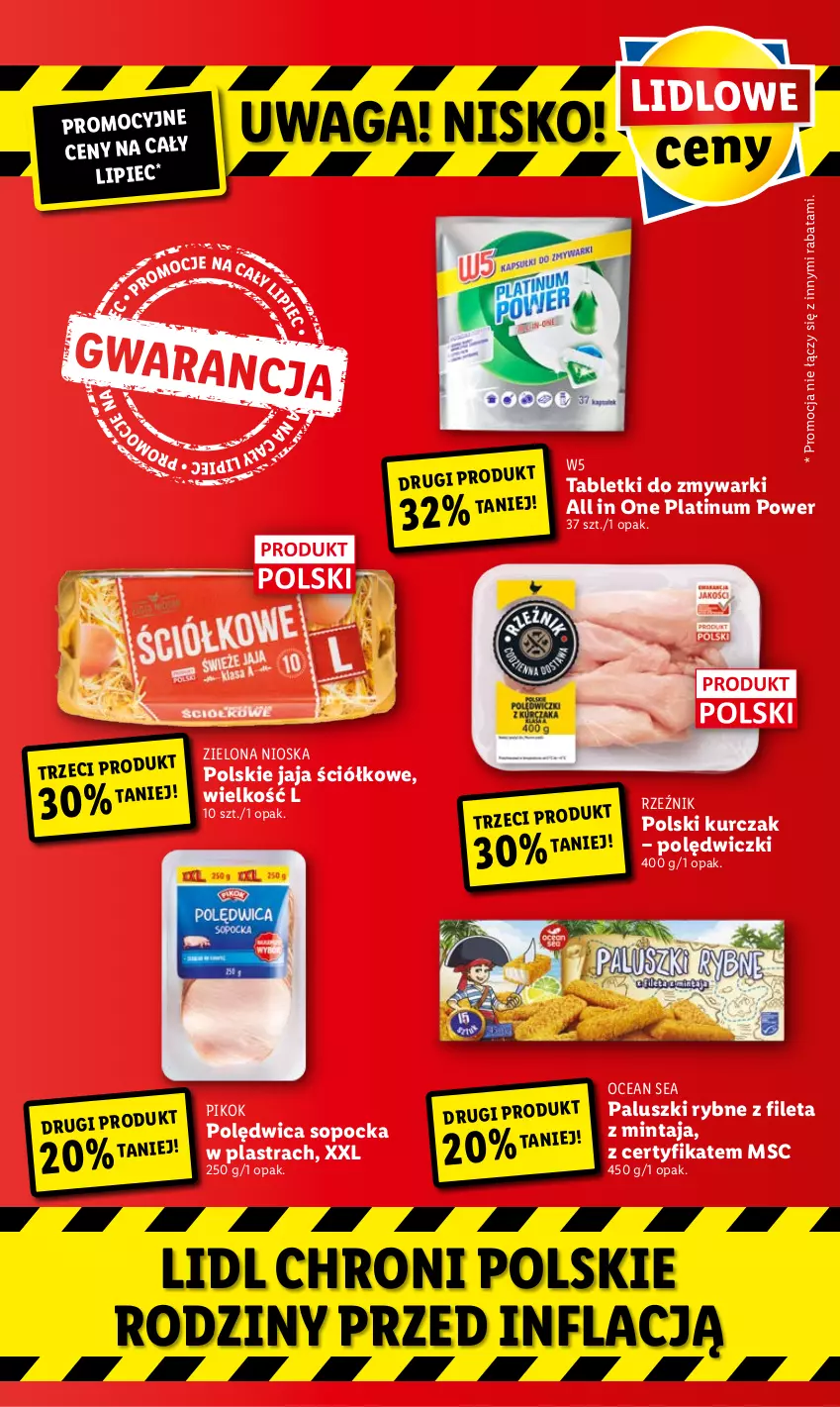 Gazetka promocyjna Lidl - GAZETKA - ważna 04.07 do 06.07.2022 - strona 64 - produkty: Jaja, Kurczak, Mintaj, Paluszki rybne, Piec, PIKOK, Polędwica, Tablet, Tabletki do zmywarki, Waga, Zmywarki