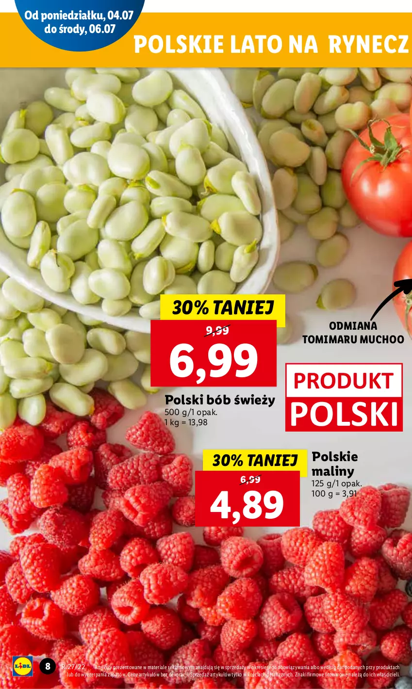 Gazetka promocyjna Lidl - GAZETKA - ważna 04.07 do 06.07.2022 - strona 8 - produkty: Maliny