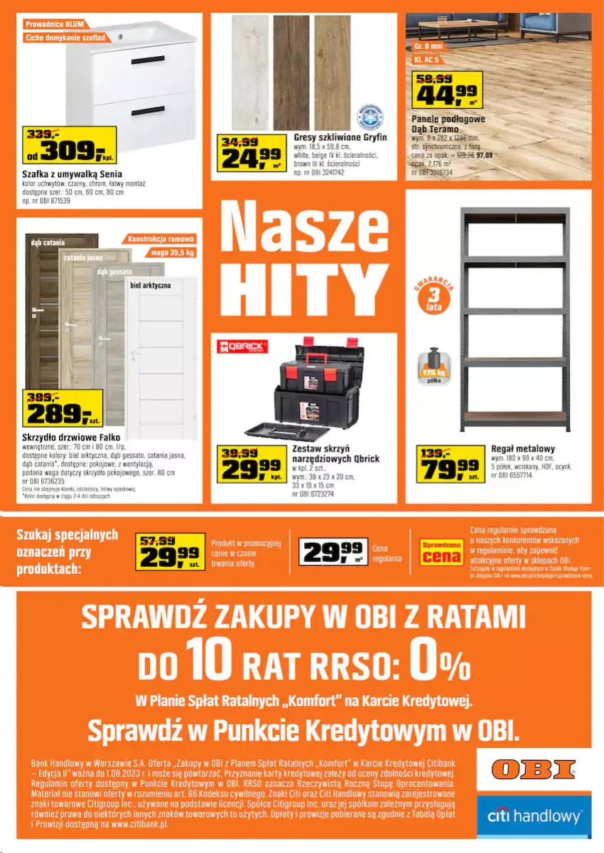 Gazetka promocyjna Obi - Gazetka OBI - ważna 15.09 do 28.09.2021 - strona 20 - produkty: Cynk, Drzwi, Fa, Regał, Regał metalowy, Skrzydło drzwiowe, Szafka, Tera, Waga