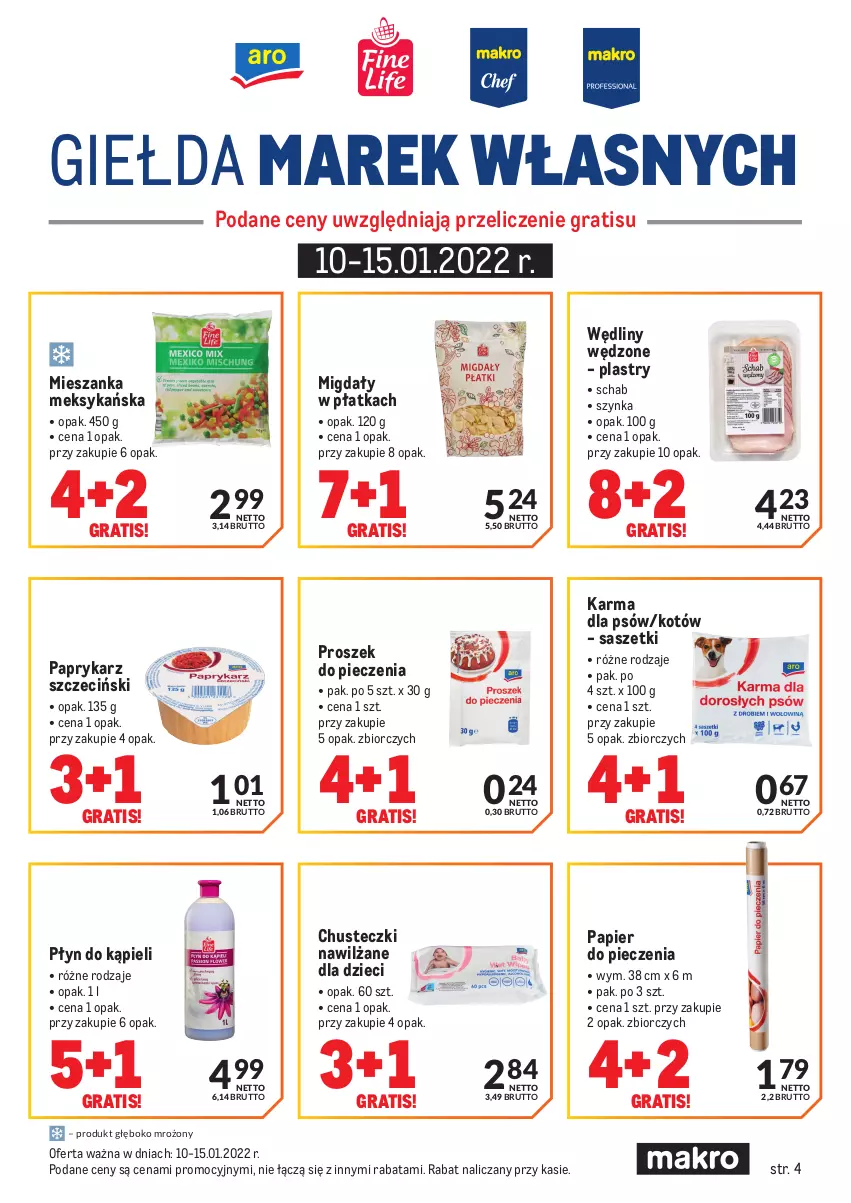 Gazetka promocyjna Makro - [Oferta specjalna] Express ofert - ważna 10.12.2021 do 15.01.2022 - strona 4 - produkty: Chusteczki, Dzieci, Gra, Mieszanka meksykańska, Migdały, Papier, Papier do pieczenia, Papryka, Paprykarz, Paprykarz szczeciński, Piec, Płyn do kąpieli, Proszek do pieczenia, Szynka