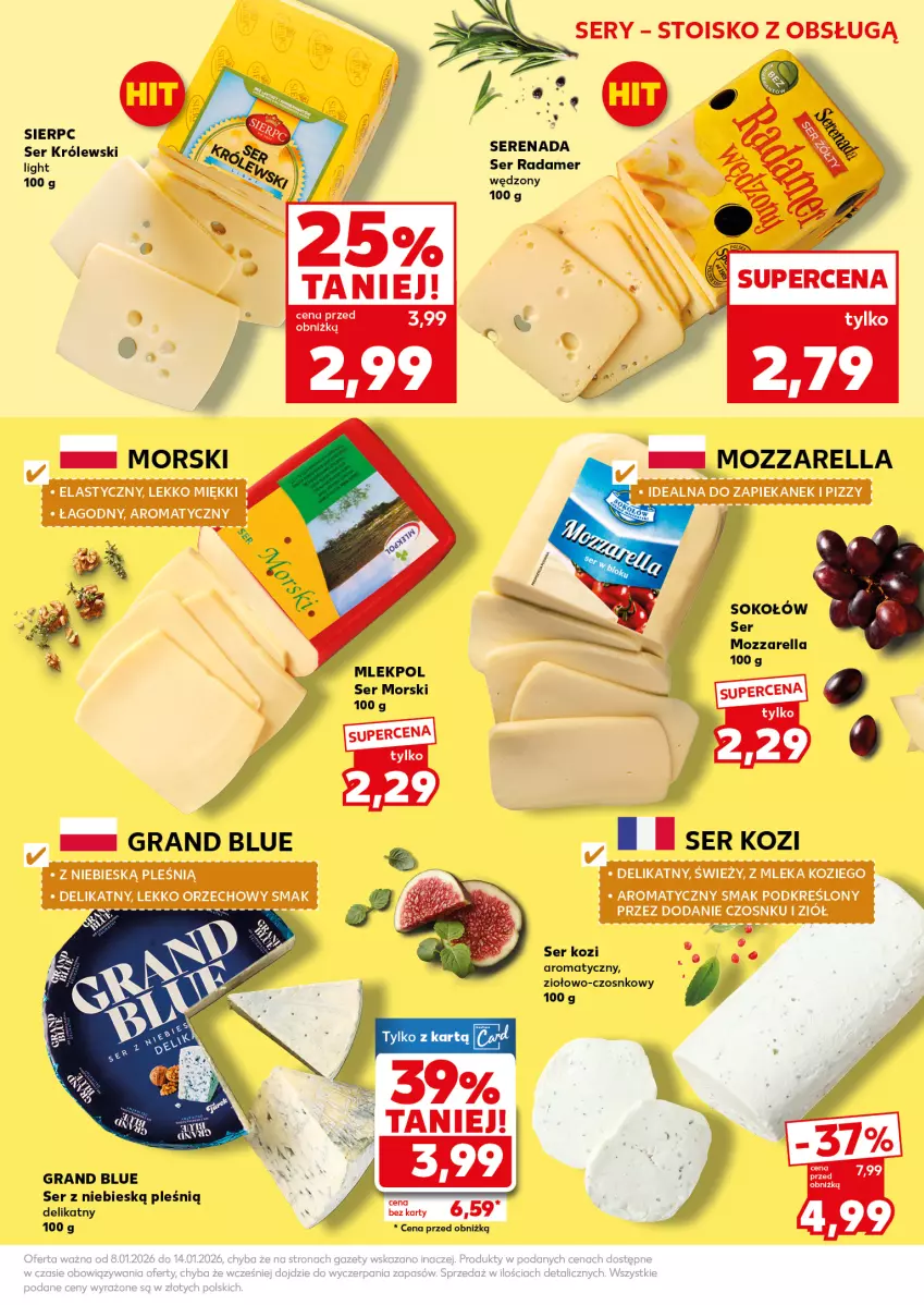 Gazetka promocyjna Kaufland - Mocny Start - ważna 12.01 do 14.01.2026 - strona 15 - produkty: Gra, Królewski, Mozzarella, Radamer, Ser, Ser kozi, Sok, Sokołów