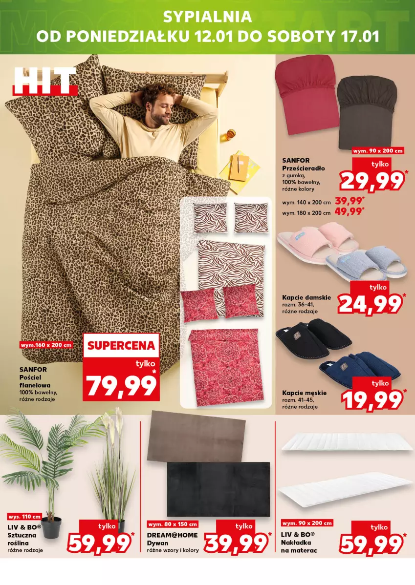 Gazetka promocyjna Kaufland - Mocny Start - ważna 12.01 do 14.01.2026 - strona 24 - produkty: Dywan, Kapcie, Materac, Pościel, Pościel flanelowa, Prześcieradło, Tera