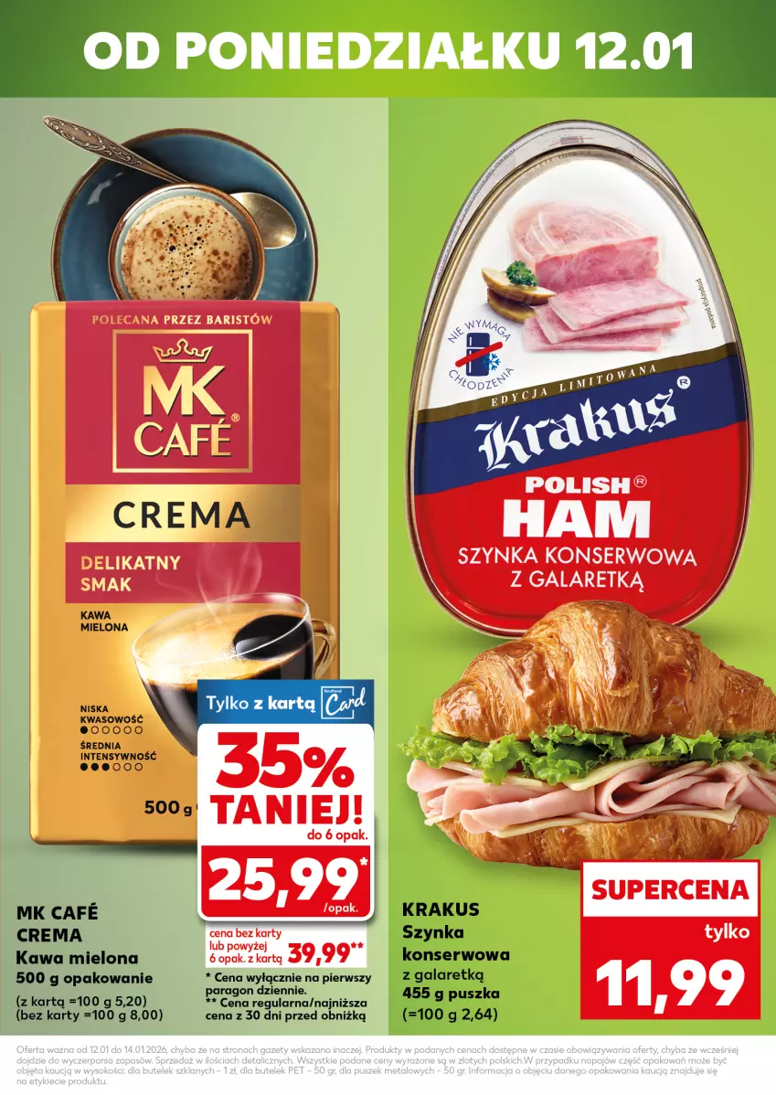 Gazetka promocyjna Kaufland - Mocny Start - ważna 12.01 do 14.01.2026 - strona 3 - produkty: Kawa, Kawa mielona, Krakus, Ser, Szynka, Szynka konserwowa