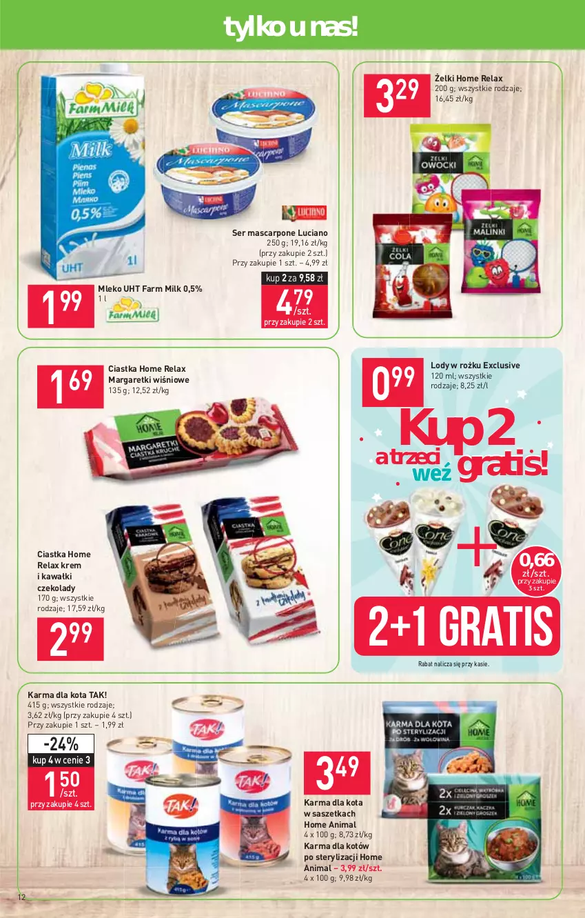 Gazetka promocyjna Stokrotka - Supermarket - ważna 27.05 do 01.06.2021 - strona 12 - produkty: Ciastka, Fa, Farm Milk, Gra, Kawa, Lody, Mascarpone, Mleko, Ser