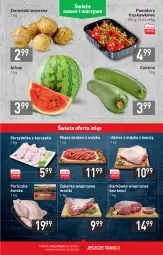 Gazetka promocyjna Stokrotka - Supermarket - Gazetka - ważna od 01.06 do 01.06.2021 - strona 5 - produkty: Kurczak, Perliczka, Udziec z indyka, Karkówka wieprzowa, Ziemniaki, Skrzydełka z kurczaka, Arbuz, Pomidory, Mięso