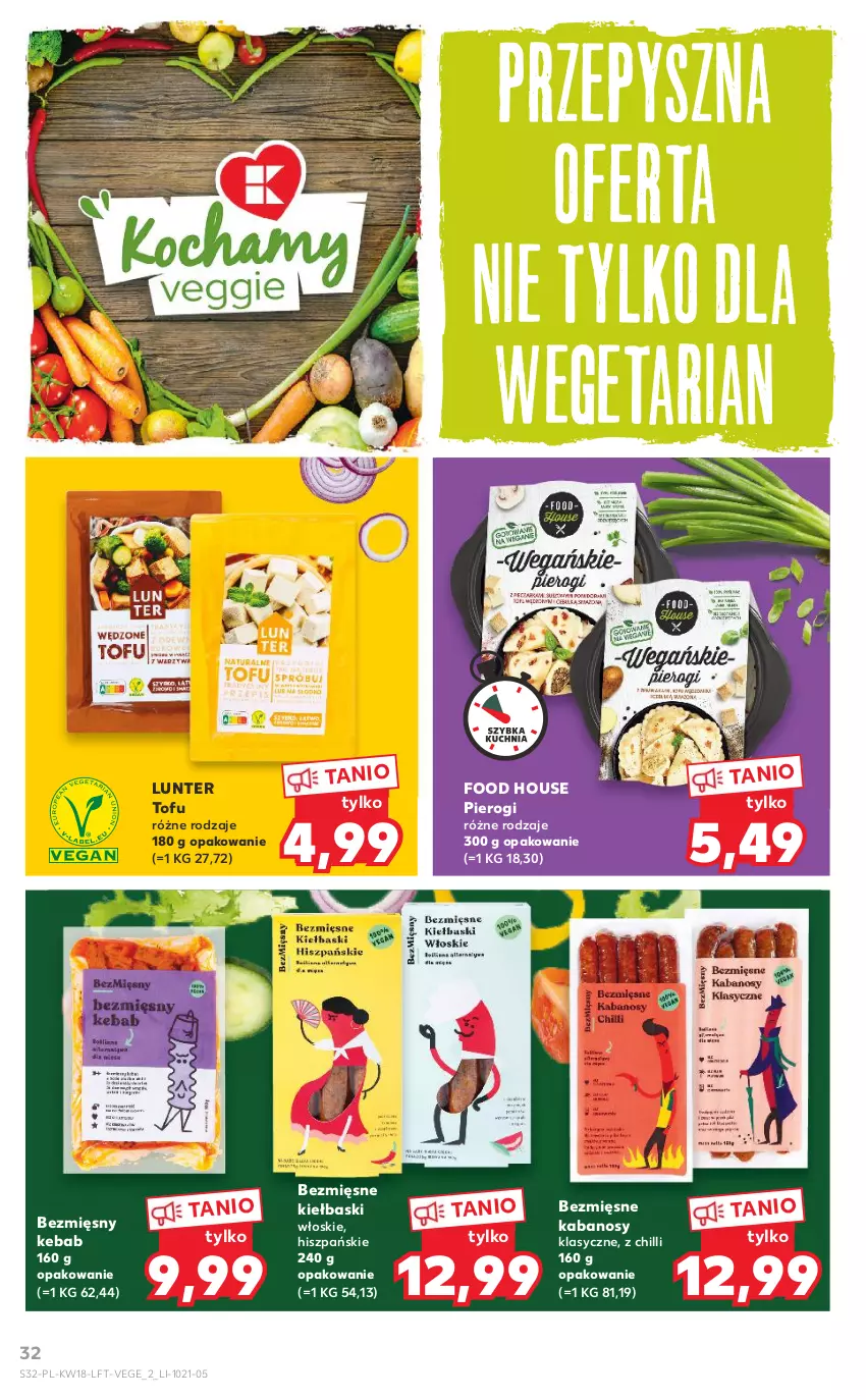 Gazetka promocyjna Kaufland - OFERTA TYGODNIA - ważna 06.05 do 12.05.2021 - strona 32 - produkty: Kabanos, Kebab, Pierogi, Tofu