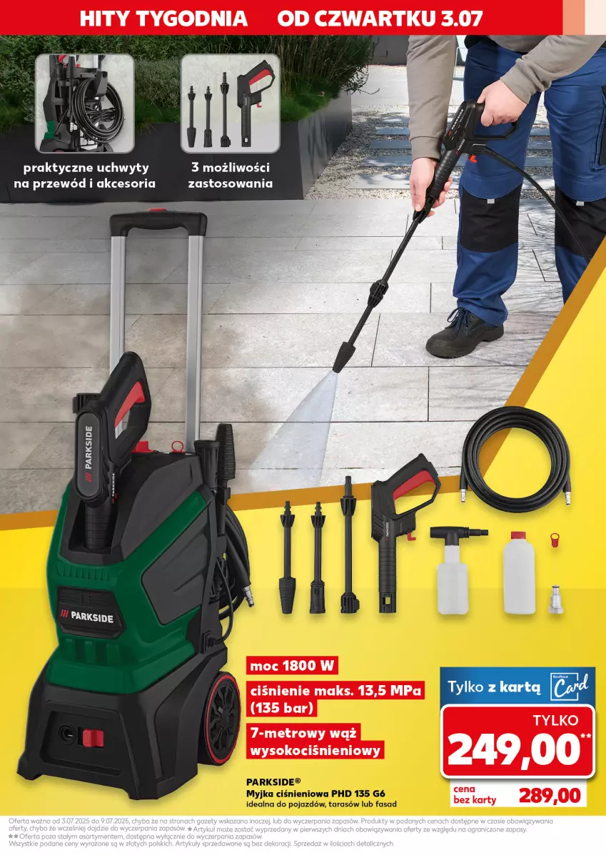Gazetka promocyjna Kaufland - Kaufland - ważna 03.07 do 09.07.2025 - strona 3 - produkty: Fa, Myjka ciśnieniowa, Parkside, Pojazd, Przewód, Uchwyty