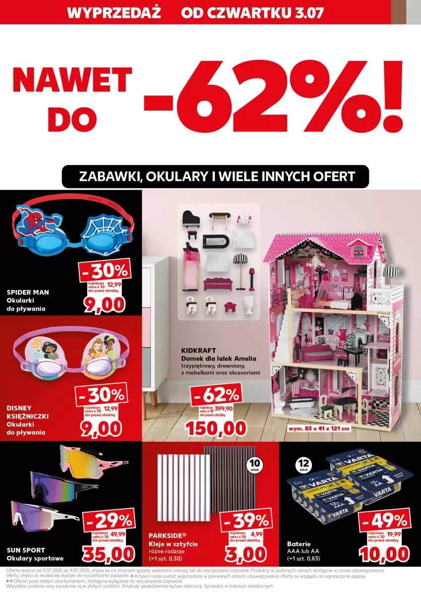 Gazetka promocyjna Kaufland - Kaufland - ważna 03.07 do 09.07.2025 - strona 9 - produkty: Domek dla lalek, Okularki, Por, Sport