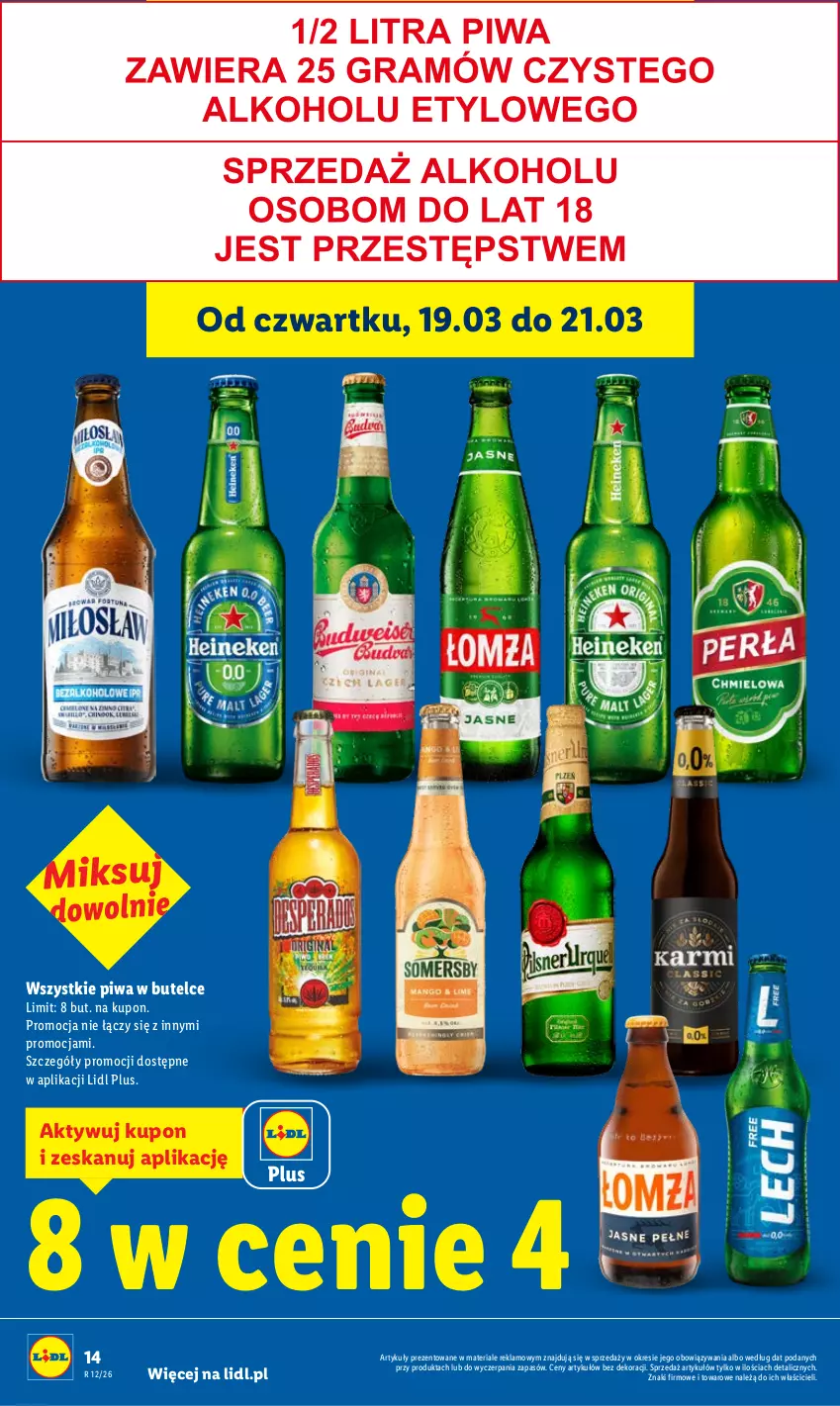 Gazetka promocyjna Lidl - GAZETKA - ważna 19.03 do 21.03.2026 - strona 14 - produkty: Piwa
