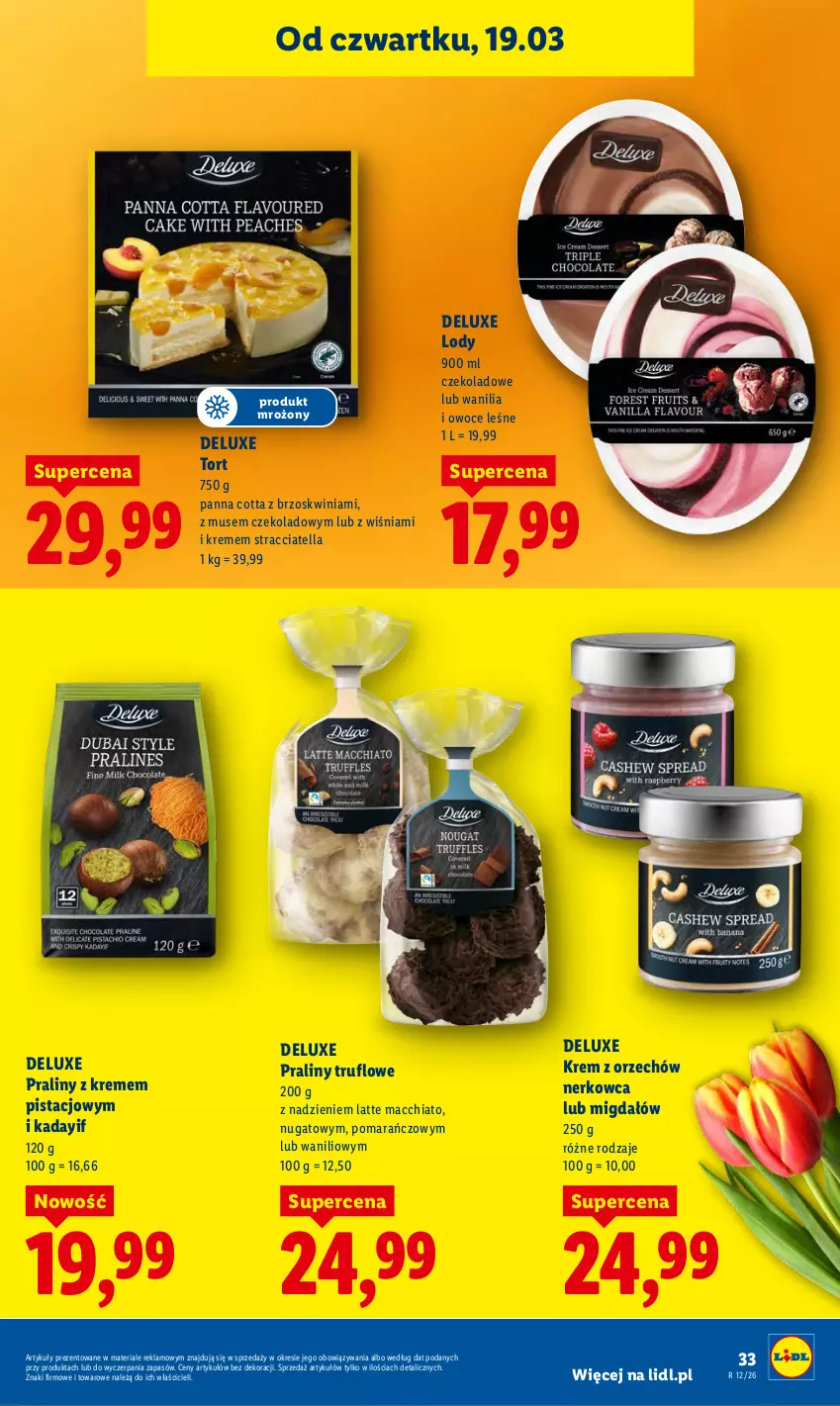 Gazetka promocyjna Lidl - GAZETKA - ważna 19.03 do 21.03.2026 - strona 33 - produkty: Chia, Lody, Mus, Owoce, Panna cotta, Praliny