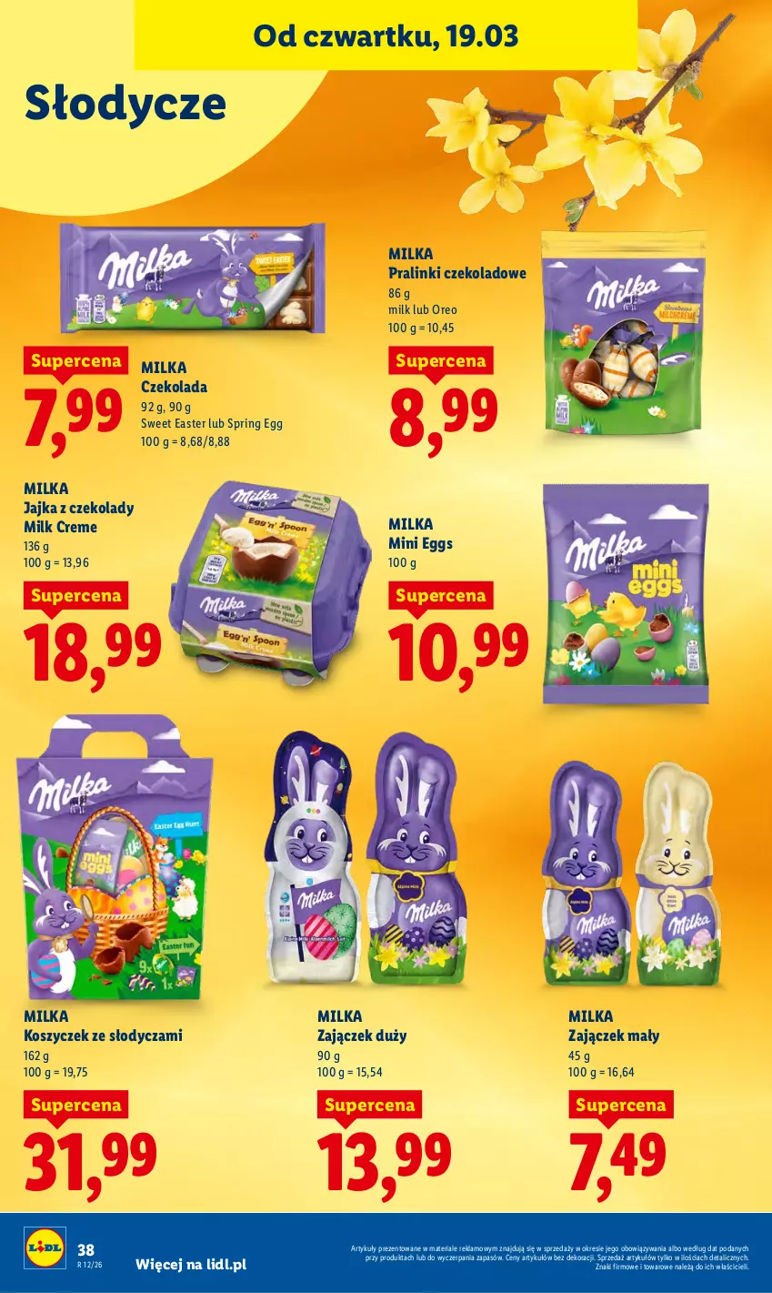 Gazetka promocyjna Lidl - GAZETKA - ważna 19.03 do 21.03.2026 - strona 38 - produkty: Czekolada, Kosz, Milka, Oreo