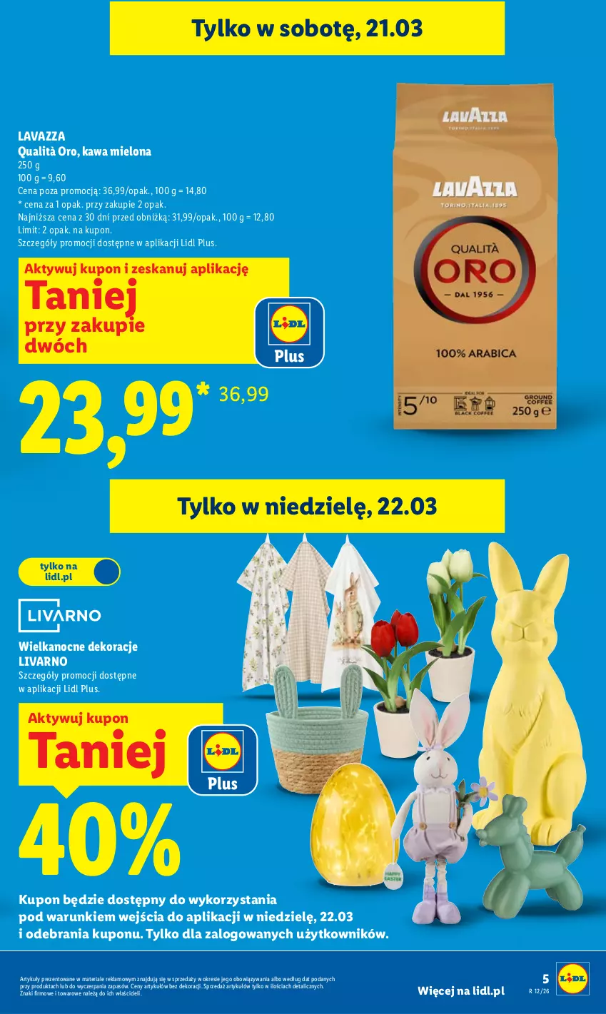 Gazetka promocyjna Lidl - GAZETKA - ważna 19.03 do 21.03.2026 - strona 5 - produkty: Ivar, Kawa, Kawa mielona, Lavazza