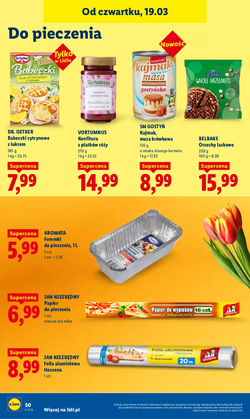 Gazetka promocyjna Lidl - GAZETKA - ważna 19.03 do 21.03.2026 - strona 50 - produkty: Babeczki, Dr. Oetker, Folia aluminiowa, Foremki, Jan Niezbędny, Konfitura, Masa krówkowa, Papier, Papier do pieczenia, Piec