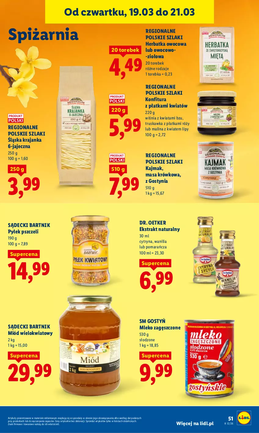 Gazetka promocyjna Lidl - GAZETKA - ważna 19.03 do 21.03.2026 - strona 51 - produkty: Dr. Oetker, Konfitura, Masa krówkowa, Miód, Mleko, Mleko zagęszczone, Torebka