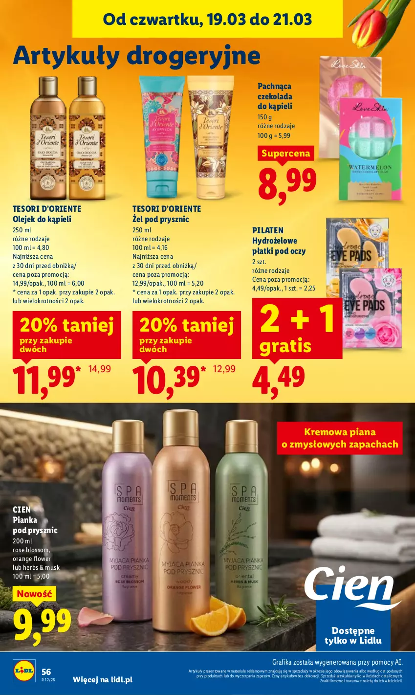 Gazetka promocyjna Lidl - GAZETKA - ważna 19.03 do 21.03.2026 - strona 56 - produkty: Czekolada, Gra, Grafika, Hydrożelowe płatki pod oczy, Mus, Olej, Pianka pod prysznic