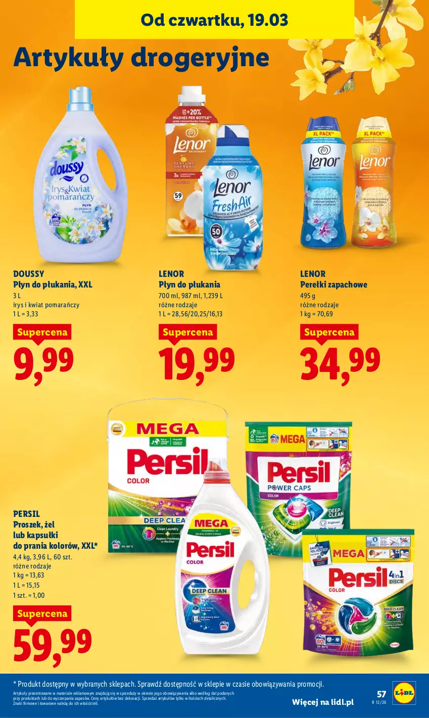Gazetka promocyjna Lidl - GAZETKA - ważna 19.03 do 21.03.2026 - strona 57 - produkty: Kapsułki do prania, Lenor, Perełki zapachowe, Persil, Płyn do płukania