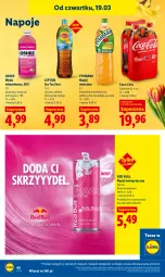Gazetka promocyjna Lidl - GAZETKA - Gazetka - ważna od 21.03 do 21.03.2026 - strona 42 - produkty: Napój energetyczny, Red Bull, Ice tea, Coca-Cola, Napoje, Tera, Lipton, Tymbark, Oshee, Arbuz, Woda, Herbata, Mango, Napój, Magnez