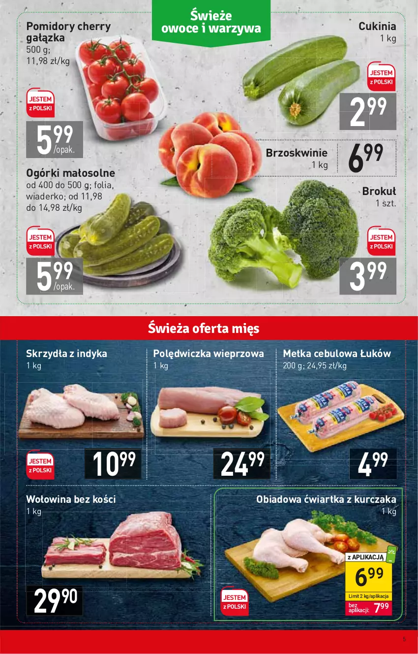 Gazetka promocyjna Stokrotka - Supermarket - ważna 14.07 do 20.07.2022 - strona 5 - produkty: Brzoskwinie, Kurczak, Polędwiczka wieprzowa, Pomidory, Wołowina, Wołowina bez kości