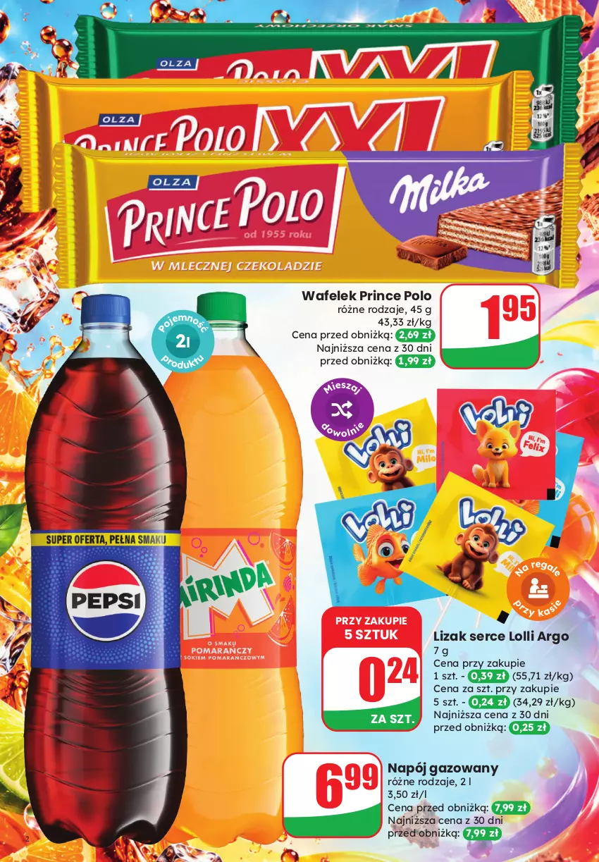 Gazetka promocyjna Dino - Weekendowe okazje - ważna 09.10 do 10.10.2026 - strona 2 - produkty: Napój, Napój gazowany, Prince Polo, Ser, Wafelek