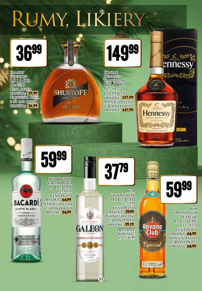 Gazetka promocyjna Dino - Katalog alkoholowy 18.12 - 30.12 - ważna 18.12 do 30.12.2023 - strona 11 - produkty: Bacardi, Brandy, Leon, Likier, Rum