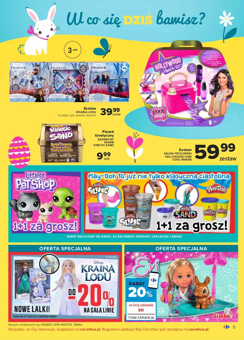 Gazetka promocyjna Carrefour - Gazetka Co masz dla mnie, zajączku? - ważna 15.03 do 03.04.2021 - strona 5 - produkty: Gin, Gra, Hasbro, Piasek kinetyczny, Puzzle