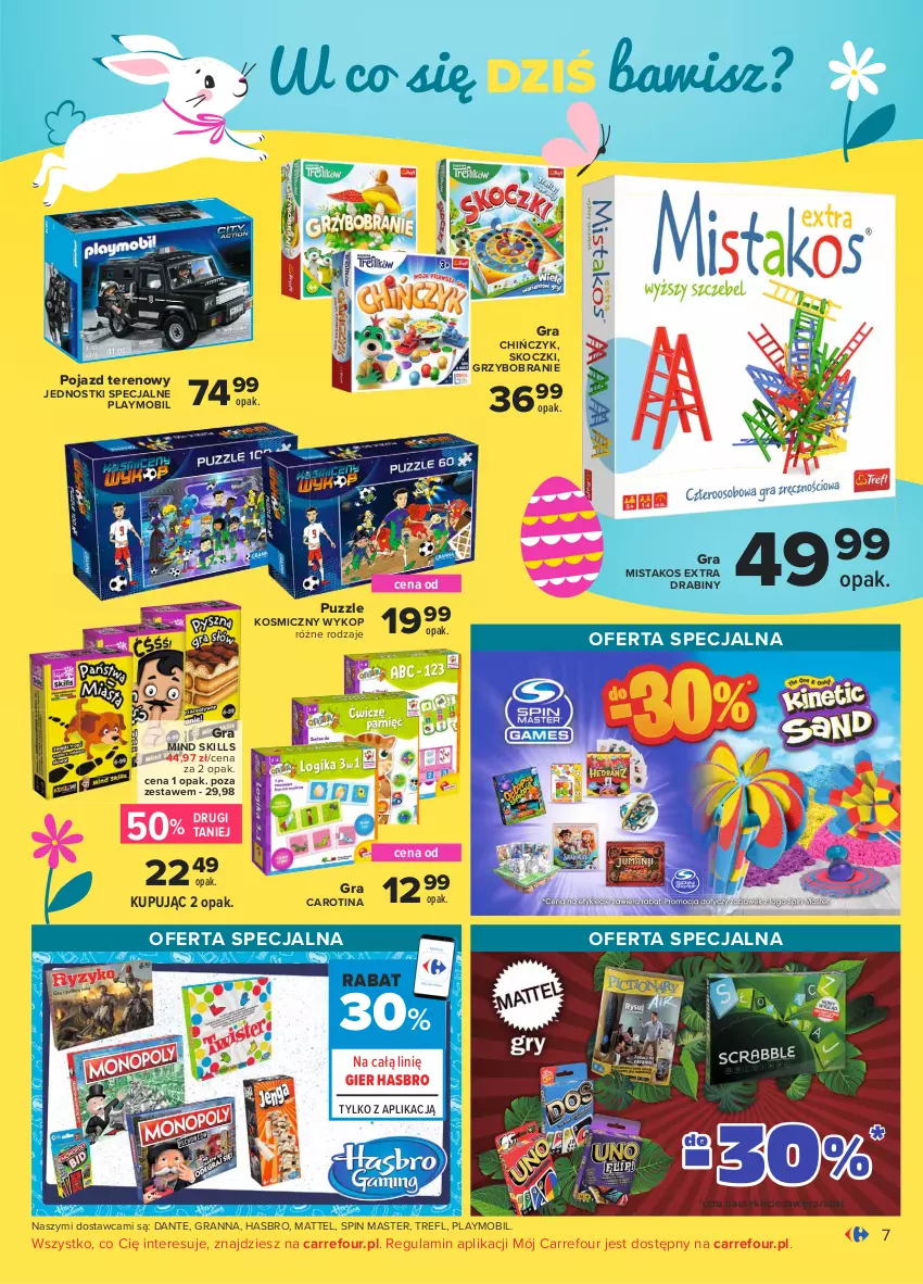 Gazetka promocyjna Carrefour - Gazetka Co masz dla mnie, zajączku? - ważna 15.03 do 03.04.2021 - strona 7 - produkty: Gra, Hasbro, Koc, Mattel, Mobil, Playmobil, Pojazd, Puzzle