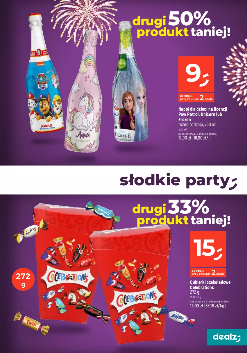 Gazetka promocyjna Dealz - MAKE A DEALZ - ważna 27.12.2023 do 03.01.2024 - strona 3 - produkty: Cukier, Cukierki, Cukierki czekoladowe, Dzieci, Frozen, Napój
