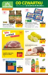 Gazetka promocyjna Stokrotka - Market - Gazetka - ważna od 29.09 do 29.09.2021 - strona 1 - produkty: Sok, Cytryny, Kawa, Mlekovita, Duda, Szynka, Tymbark, Jacobs, Masło, Mleko