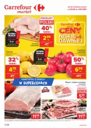 Gazetka promocyjna Carrefour - Gazetka Market - Gazetka - ważna od 01.03 do 01.03.2021 - strona 1 - produkty: Kurczak, Sok, Inka, Sokołów, Cytryny, Schab wieprzowy, Kotlet, Boczek, Mięso z indyka, Pomidory, Mięso, Boczek wieprzowy