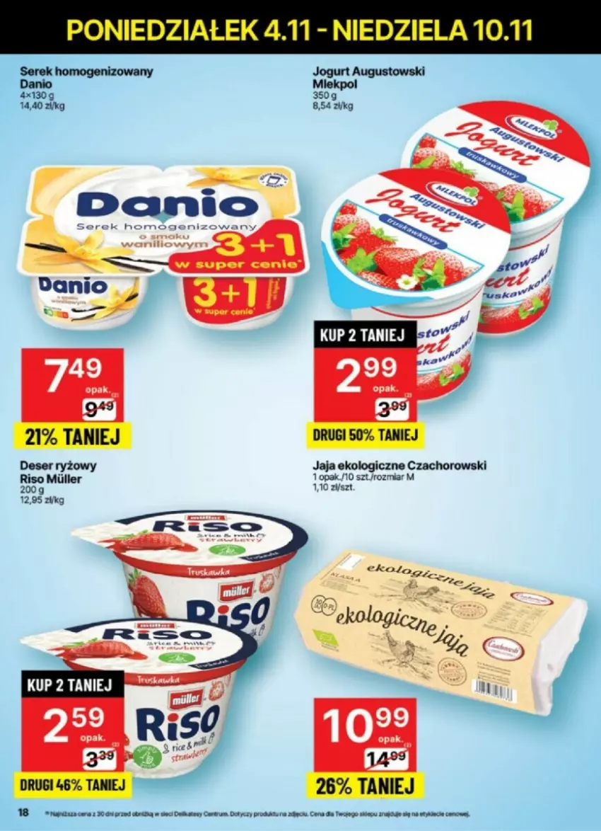 Gazetka promocyjna Delikatesy Centrum - ważna 04.11 do 10.11.2024 - strona 10 - produkty: Danio, Jaja, Rum, Ser, Serek, Serek homogenizowany