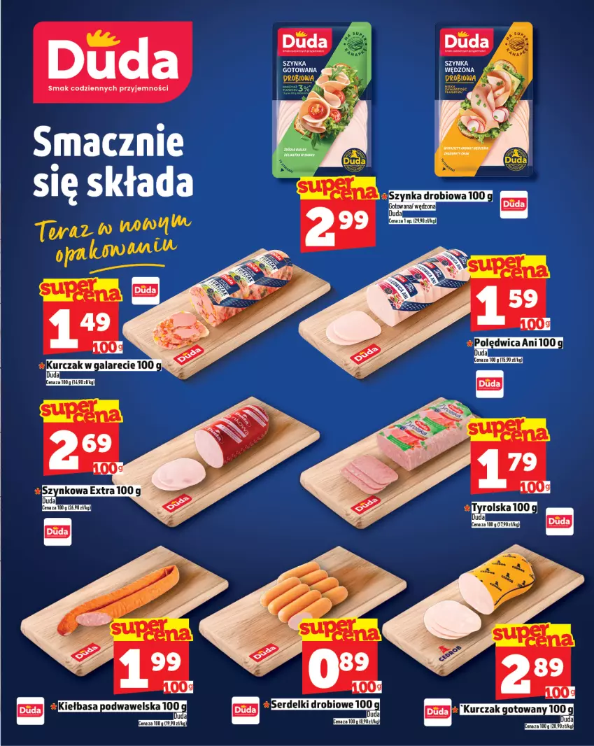 Gazetka promocyjna Topaz - Gazetka - ważna 10.07 do 16.07.2025 - strona 11 - produkty: Duda, Kiełbasa, Kiełbasa podwawelska, Kurczak, Kurczak gotowany, Ser, Serdelki, Szynka, Wawel