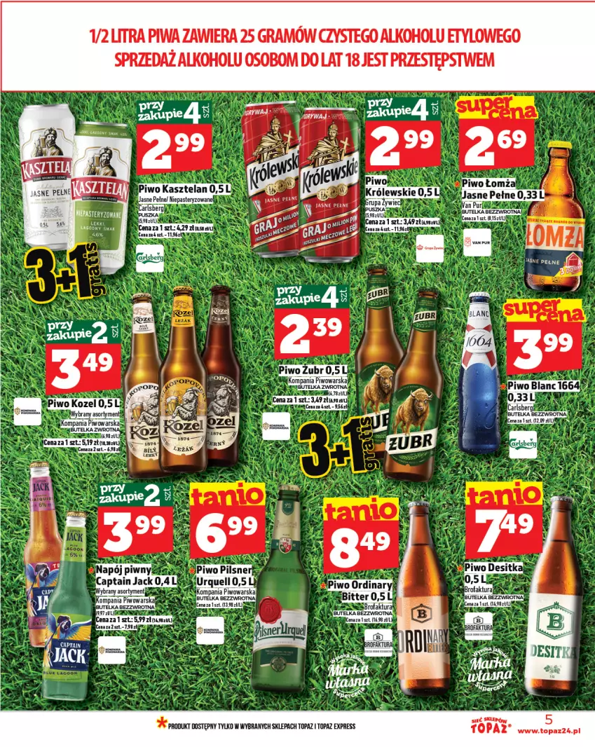 Gazetka promocyjna Topaz - Gazetka - ważna 10.07 do 16.07.2025 - strona 5 - produkty: Fa, Gra, Piwa, Top, Woda