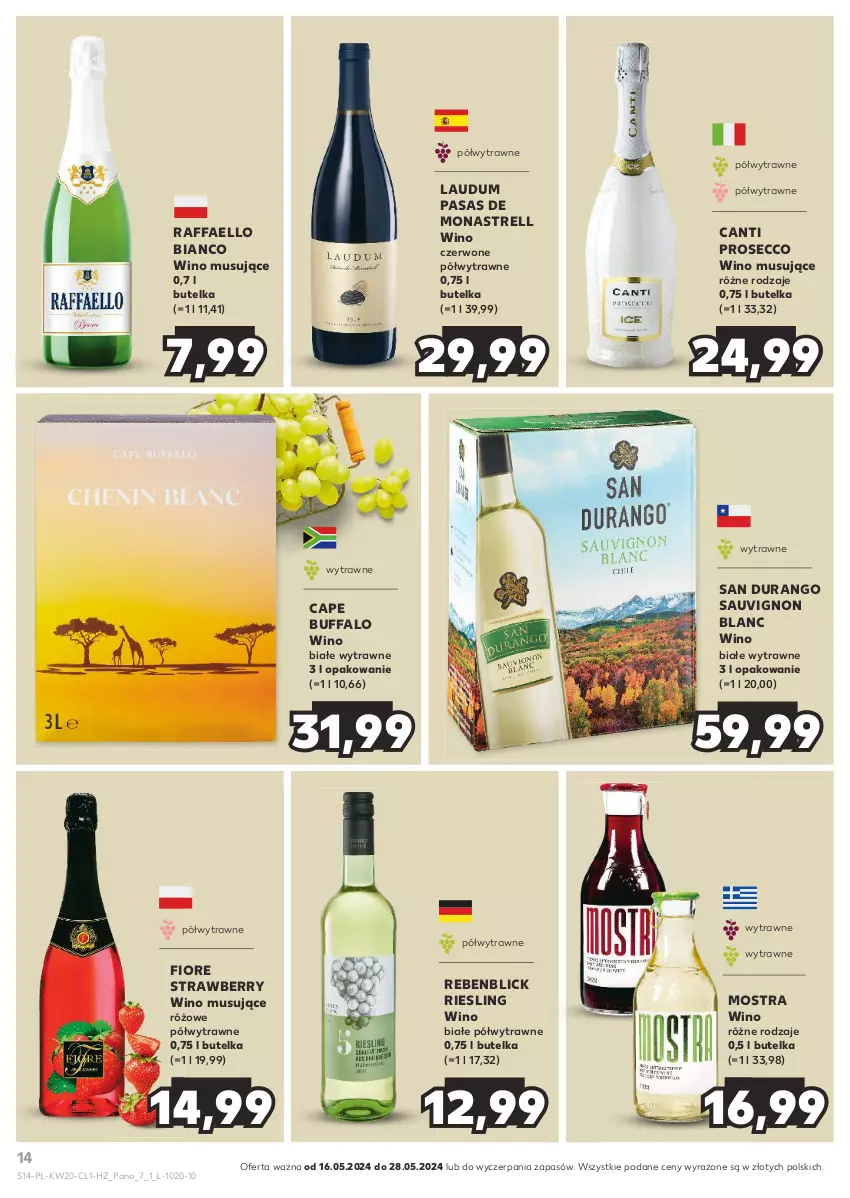 Gazetka promocyjna Kaufland - Barek Kauflandu - ważna 16.05 do 28.05.2024 - strona 14 - produkty: Fa, Mus, Prosecco, Raffaello, Sauvignon Blanc, Wino, Wino białe, Wino musujące