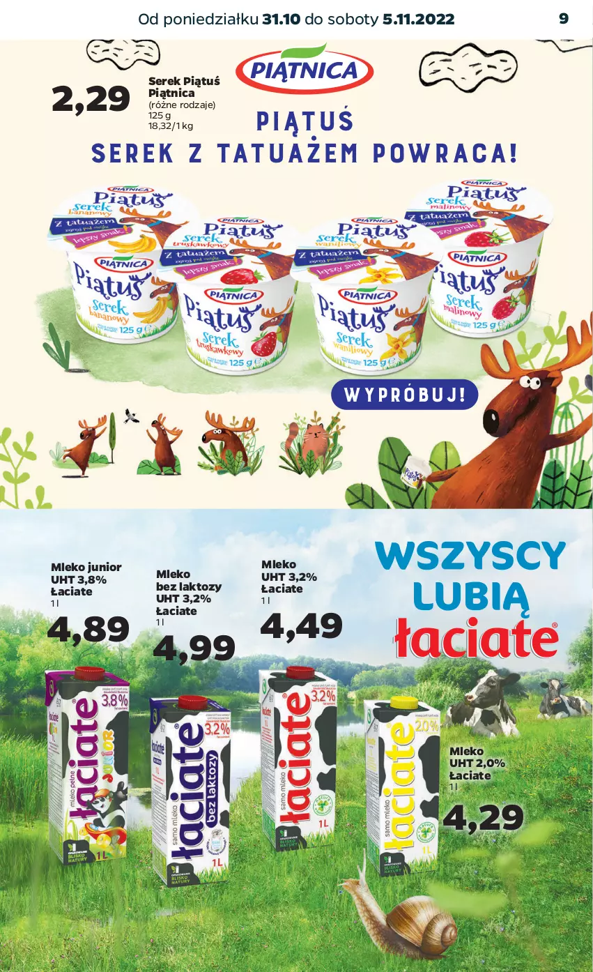 Gazetka promocyjna Netto - Artykuły spożywcze - ważna 31.10 do 05.11.2022 - strona 9 - produkty: Fa, Mleko, Mleko bez laktozy, Piątnica, Ser, Serek, Smakowita