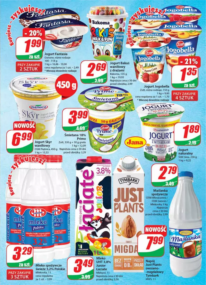 Gazetka promocyjna Dino - Gazetka 37 - ważna 13.09 do 19.09.2023 - strona 13 - produkty: Bakoma, Danone, Fa, Fanta, Gra, Jogurt, Maślanka, Mleko, Piątnica, Zott