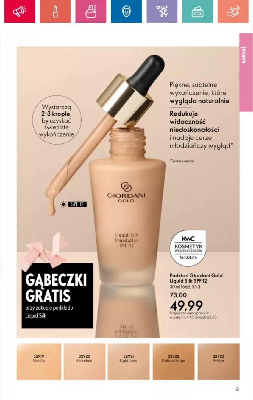 Gazetka promocyjna Oriflame - ważna 19.01 do 08.02.2025 - strona 112 - produkty: Foundation, Giordani Gold, Podkład, Por