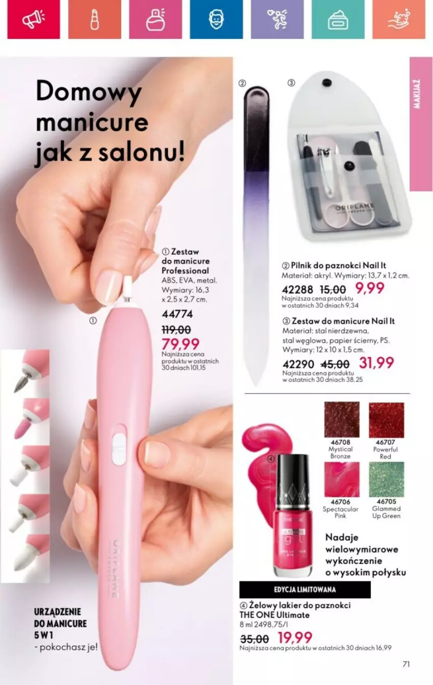 Gazetka promocyjna Oriflame - ważna 19.01 do 08.02.2025 - strona 134 - produkty: Koc, Lakier, Lakier do paznokci, Papier, Papier ścierny, Pilnik, Pilnik do paznokci, Sok, The ONE