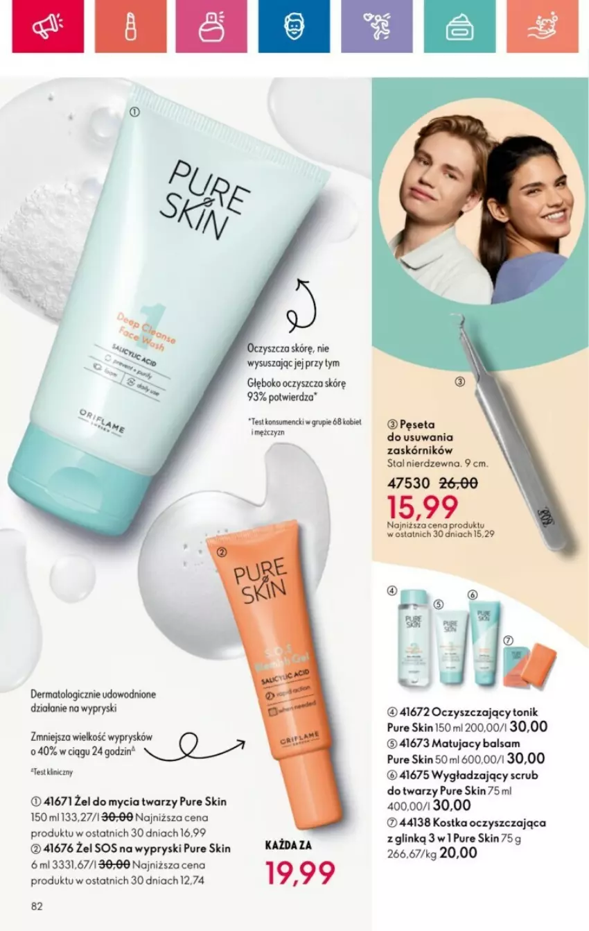 Gazetka promocyjna Oriflame - ważna 19.01 do 08.02.2025 - strona 146 - produkty: Gry, Pęseta, Pur, Pure Skin, Sos, Tonik